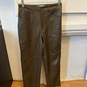 Mango Straight-Leg Faux-Leather Pants